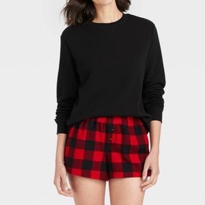 Wondershop Women's XS Pajama‎ Set 3pc with Backpack Buffalo Plaid Loungewear